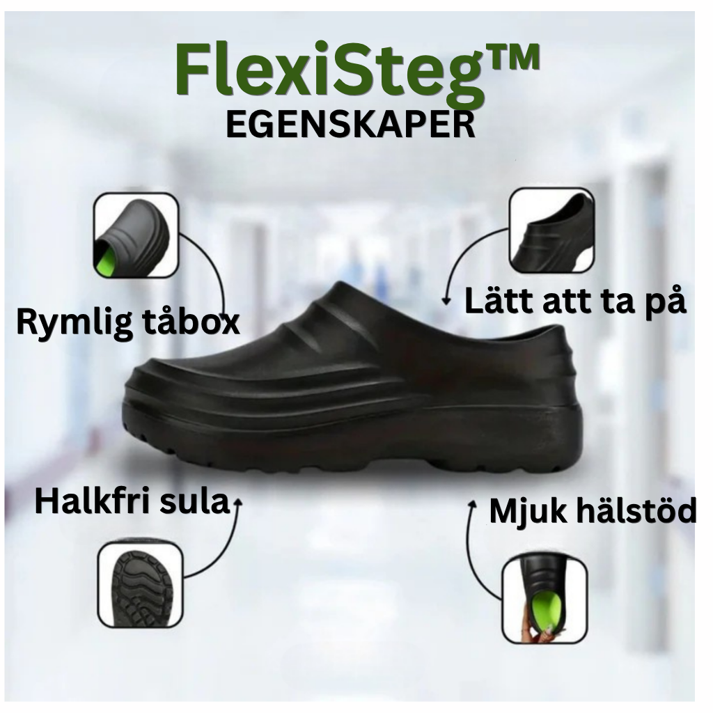 FlexiSteg™ – Hälsosamma och halksäkra komforttofflor