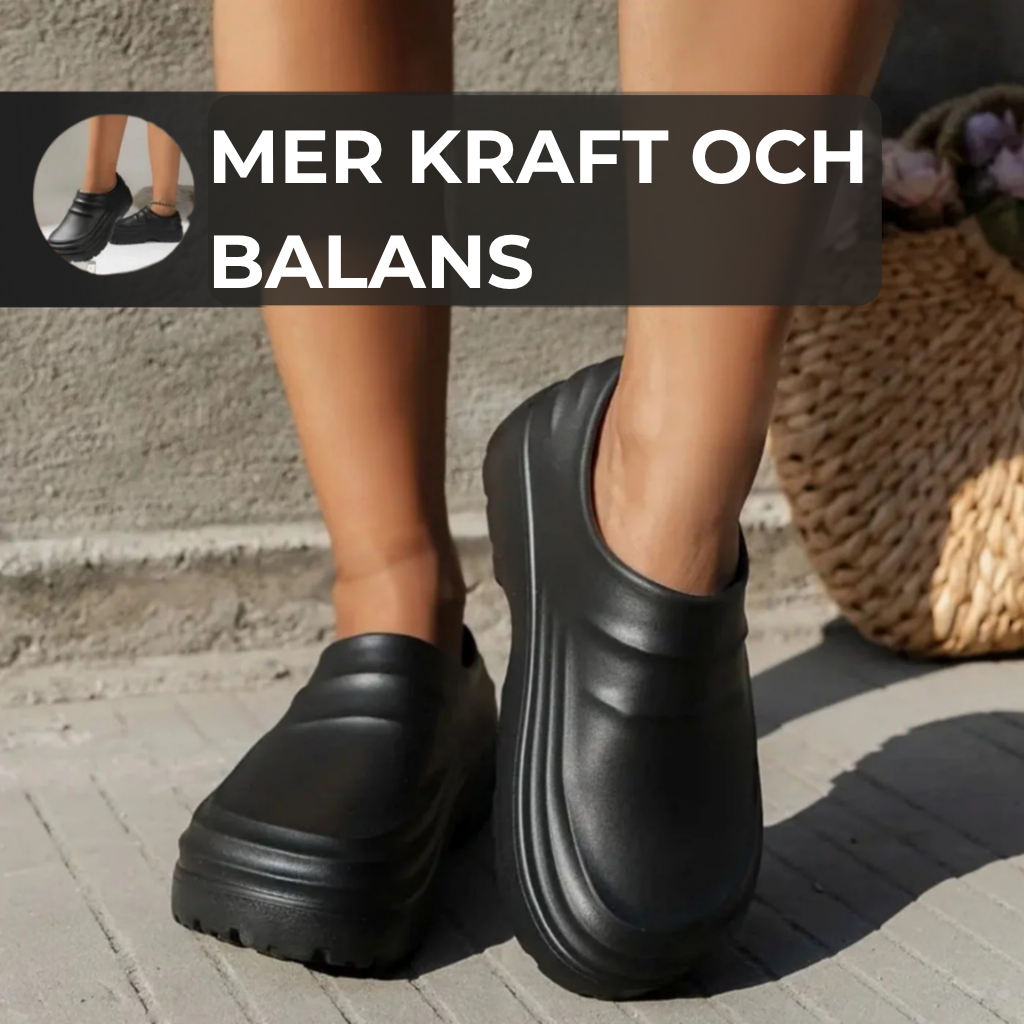 FlexiSteg™ – Hälsosamma och halksäkra komforttofflor