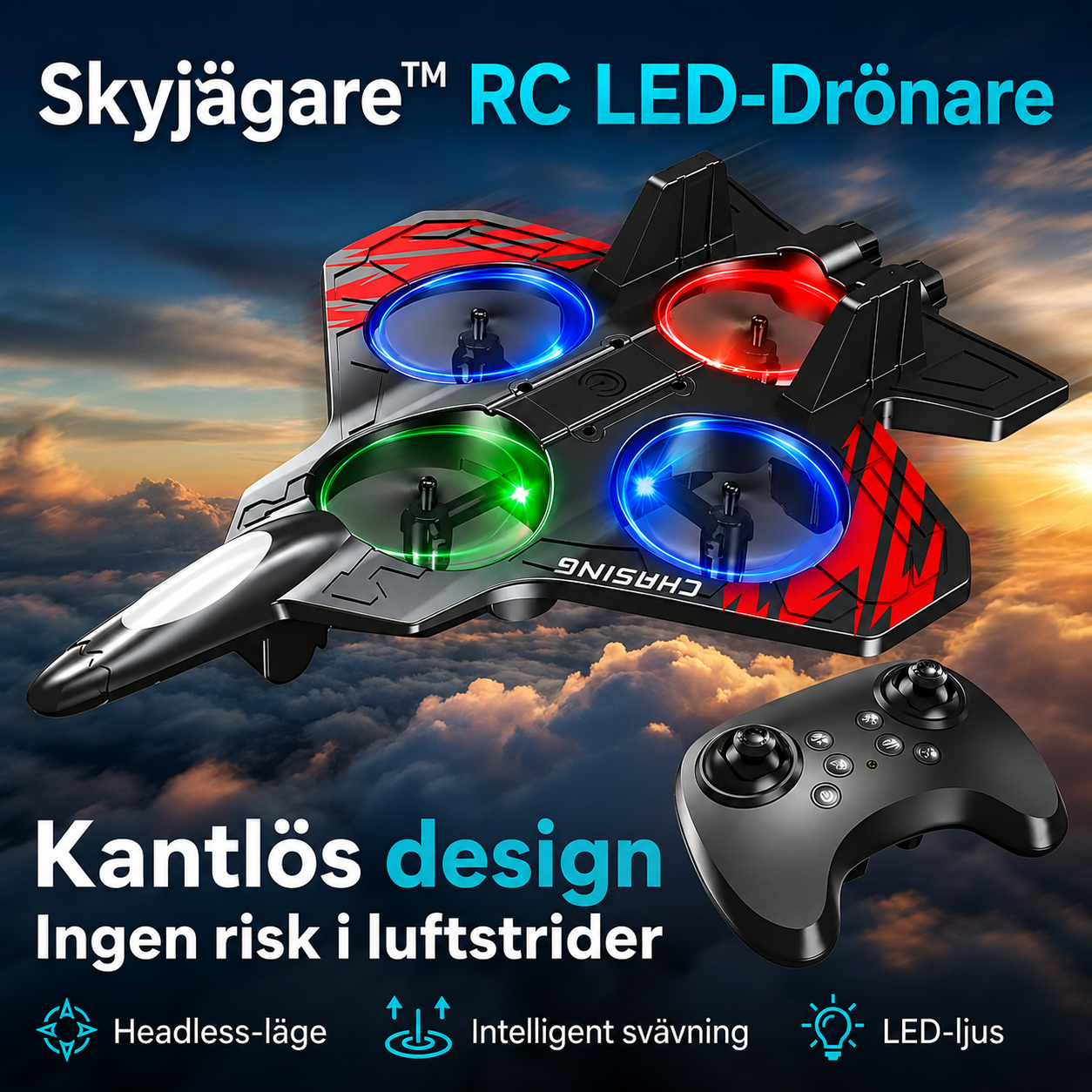 Skyjägare™ RC LED-Drönare