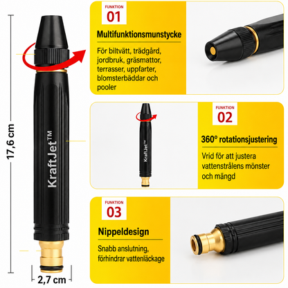 KraftJet™ Högtryckstvättspistol med gratis 5 meters slang och 4 kopplingar