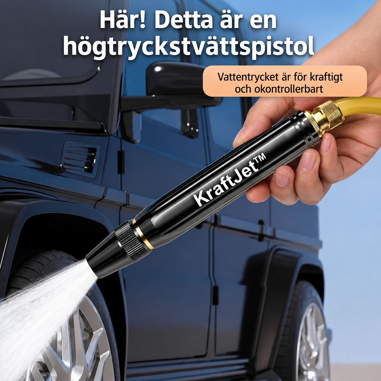 KraftJet™ Högtryckstvättspistol med gratis 5 meters slang och 4 kopplingar