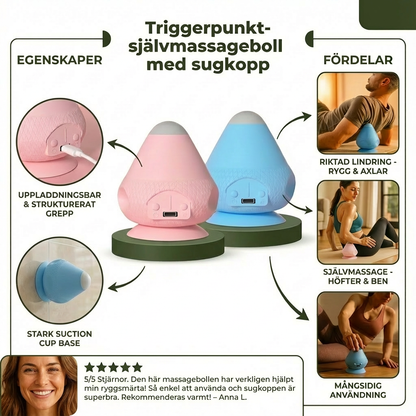 KnutFri - Självmassageboll med sugpropp, blå variant