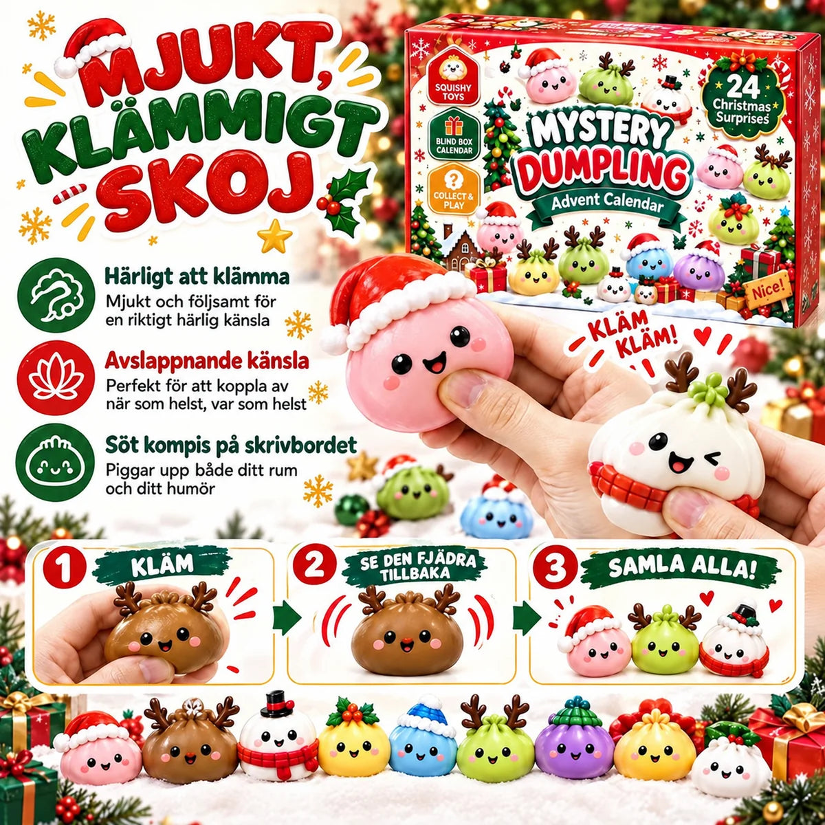 JullyKid™ Squishy Adventskalender – 24 överraskningar