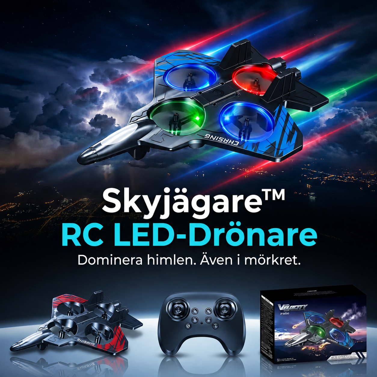 Skyjägare™ RC LED-Drönare