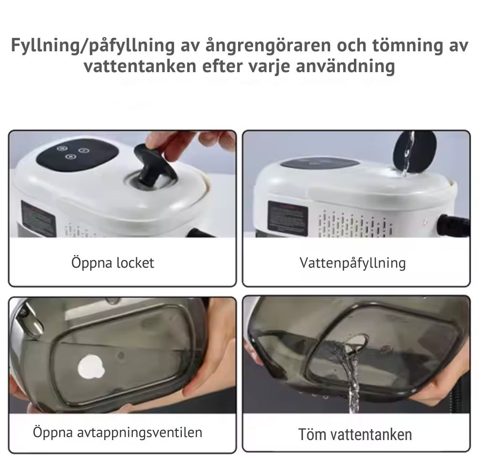 Ångkraft™ Pro  – 105°C Högtryck med 3 BAR