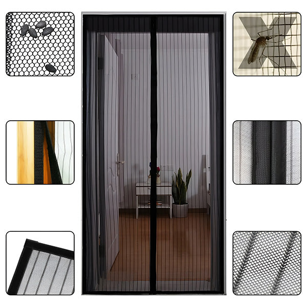 MyggVakt™ | Magnetiskt insektsgardín för dörr, självstängande
