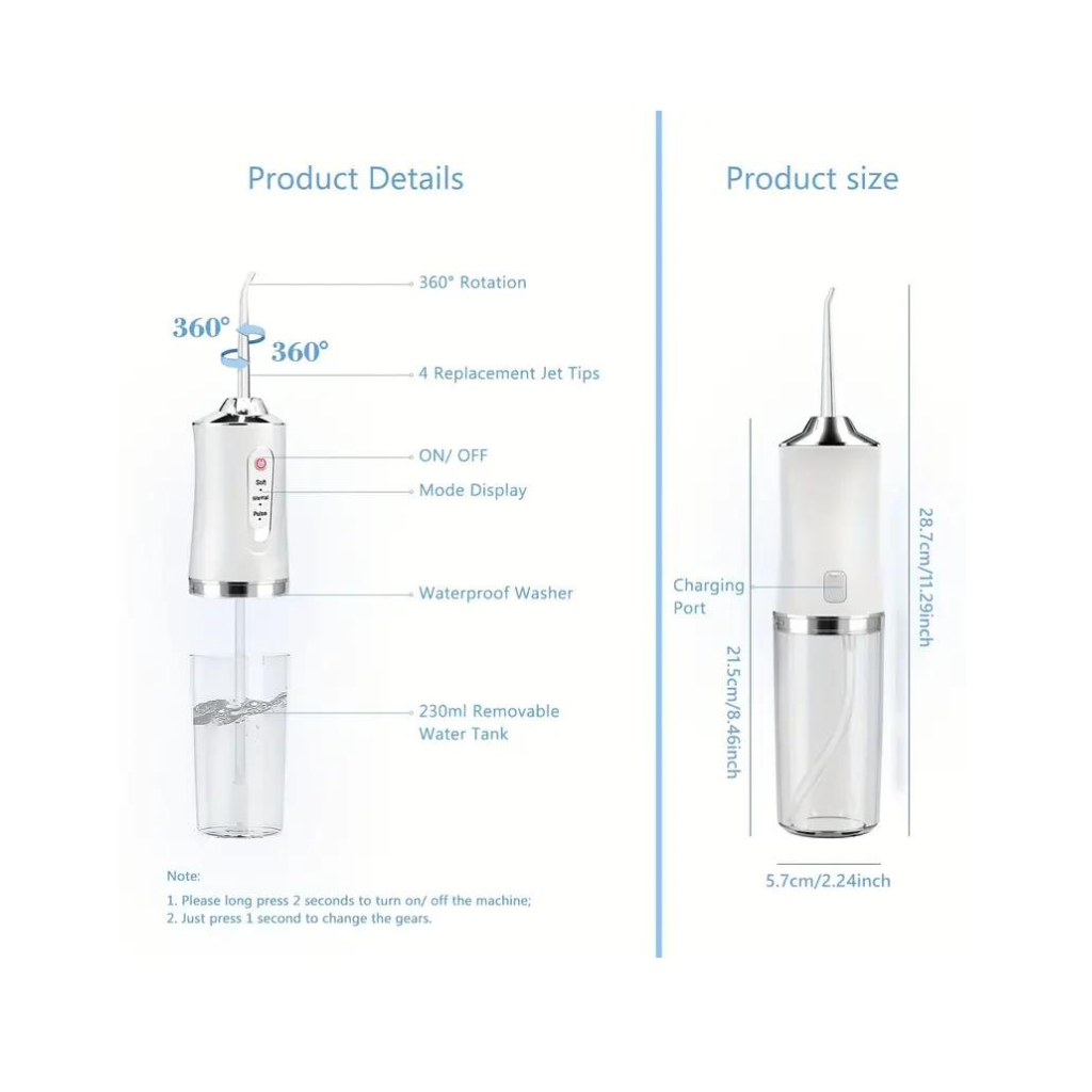 AquaRen™  - Electric Pulse Dental Water Flosser för djup rengöring