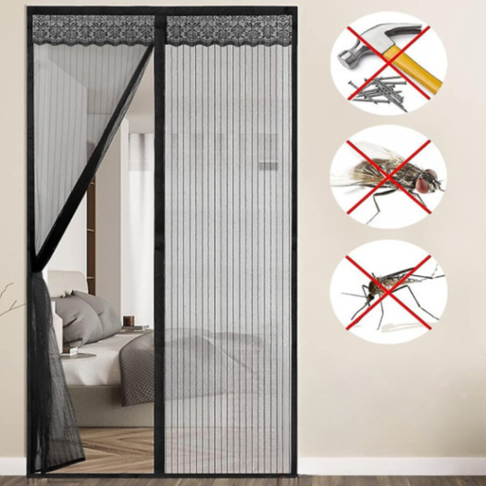 MyggVakt™ | Magnetiskt insektsgardín för dörr, självstängande