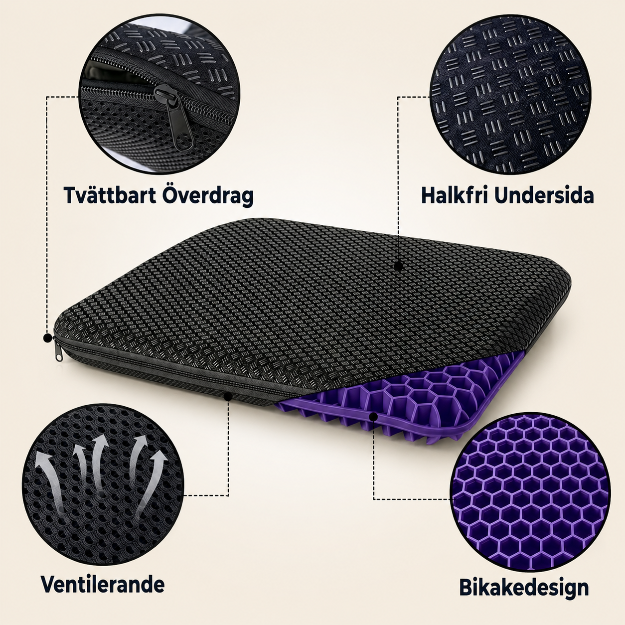 GelStöd™ Pro - Ergonomisk Sittkudde