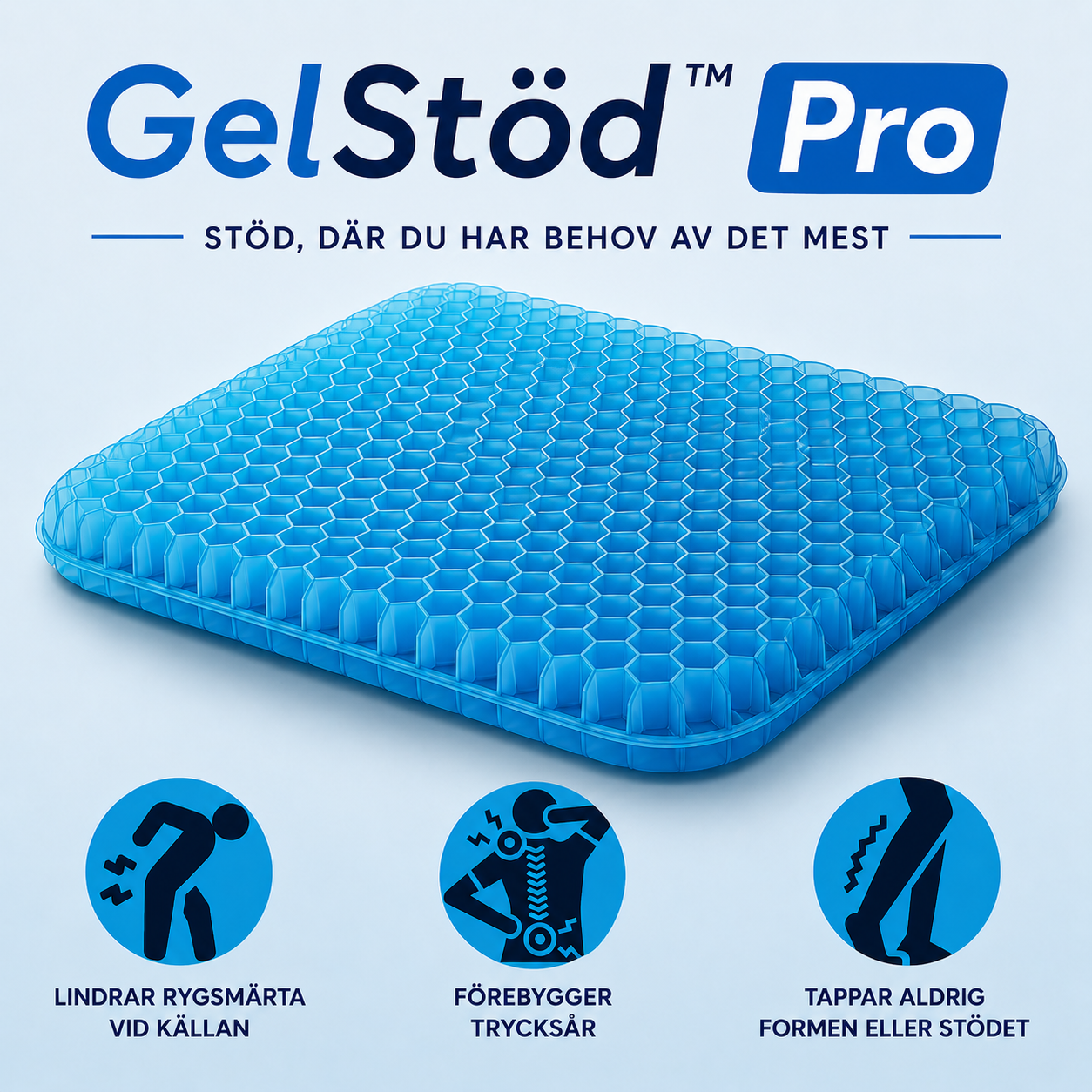 GelStöd™ Pro - Ergonomisk Sittkudde