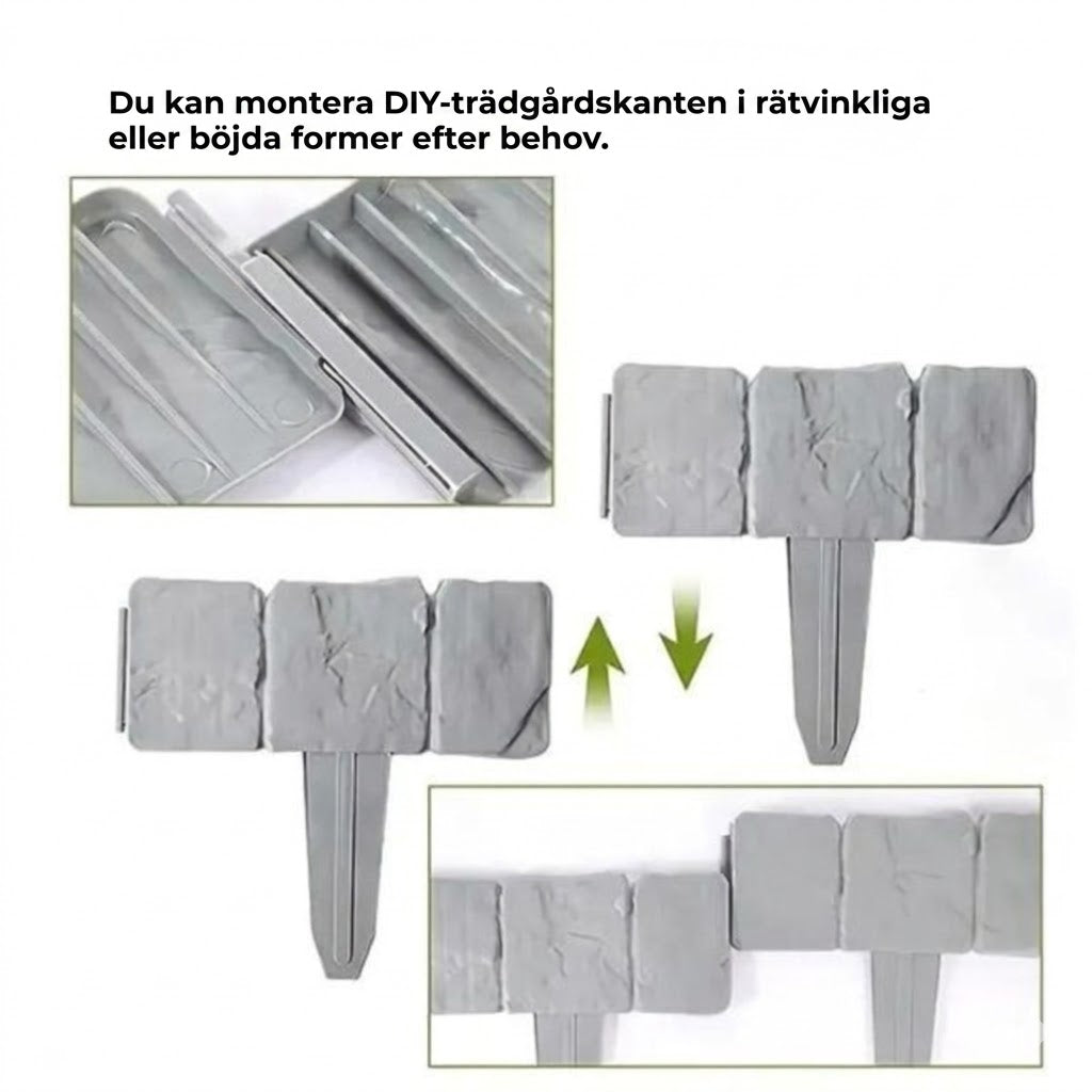 TrädgårdsKant™ – Dekorativ rabattkant i stenlook | Enkel installation