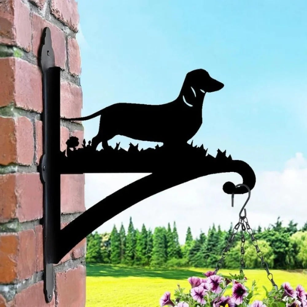 BlomTass™ -Metallställ för Blommor – Hundserie med Bedårande Djurvänner
